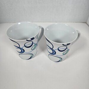 Two Home Accents Spiral Design Coffee Tea Mugs